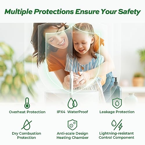 FOGATTI Electric Mini Tank Water Heater, 2.5 Gallon Point of Use Instant Hot Water Heater 120V 1440W, Under Sink, Wall or Floor Mounted, Easy to Install