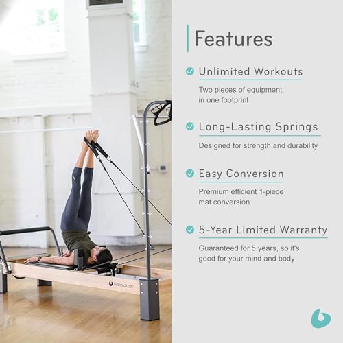 Balanced Body Rialto Pilates Reformer, Pilates Equipment for Home Workouts