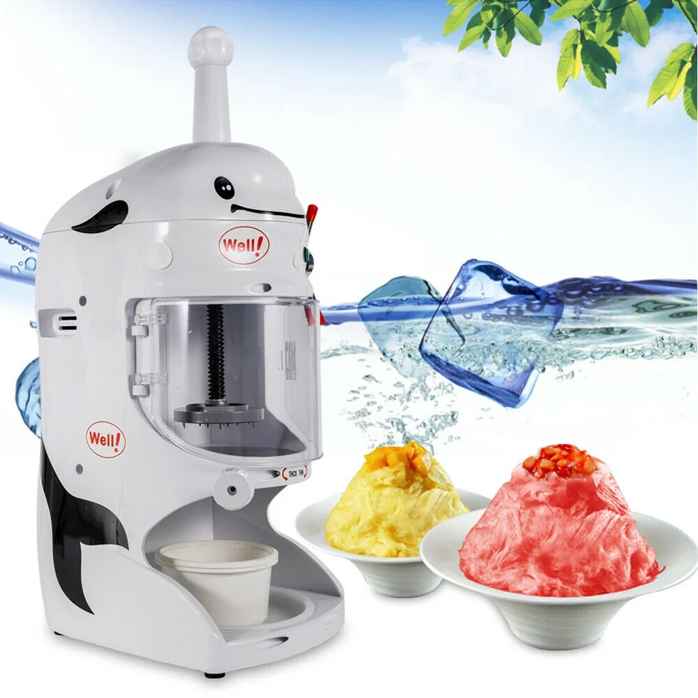 DENEST 350W Electric Snow Ice Shaver Snow Cone Shaved Machine Commercial  Ice Crusher