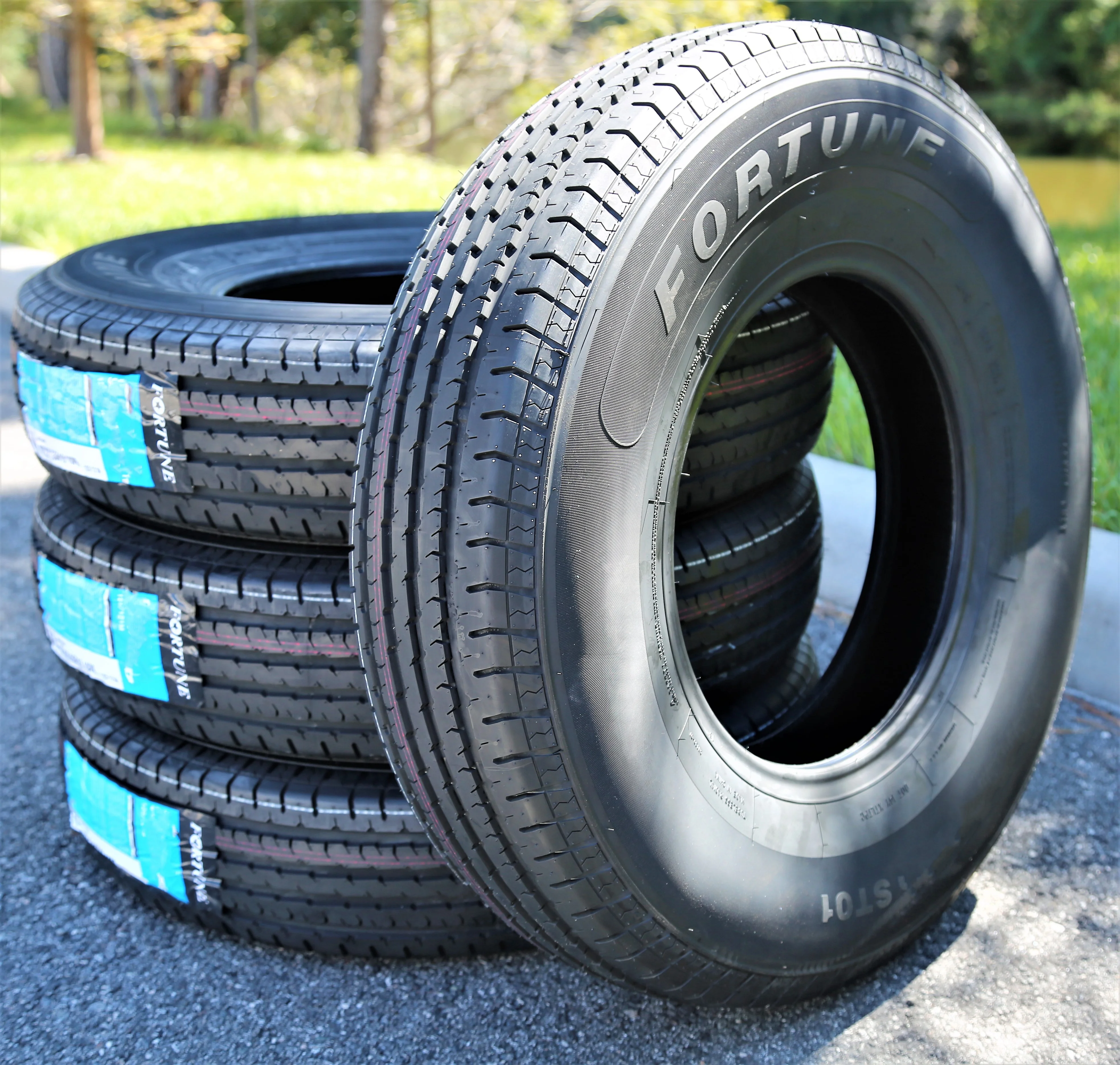 Set of 4 (FOUR) Fortune ST01 ST 205/75R15 Load C (6 Ply) Trailer Tires