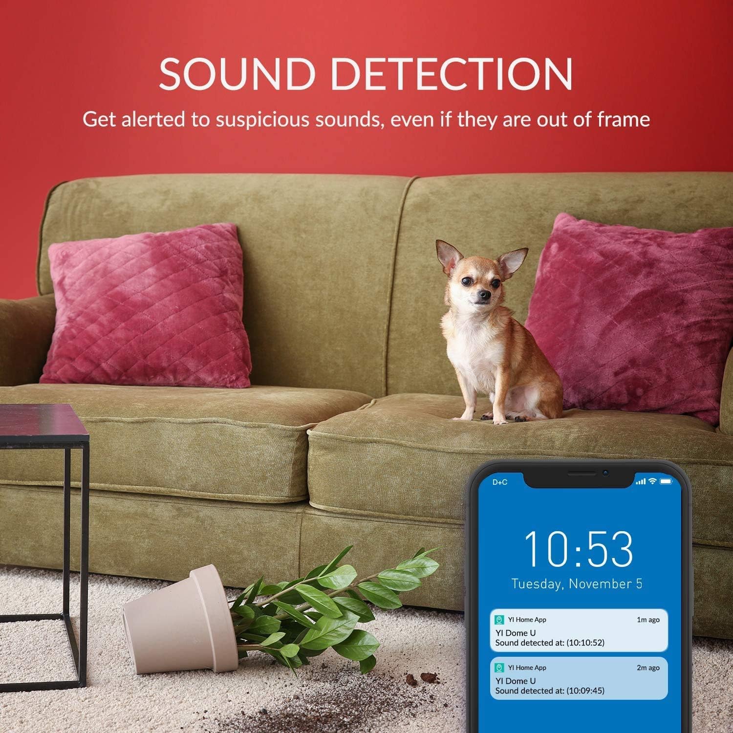 YI Camera for Home Security Indoor 2K, WiFi Bedroom Surveillance Camera 360-degree with Night Vision, Human Detection, 2-Way Audio, Phone App, Compatible with Alexa and Google Assistant, 2pc
