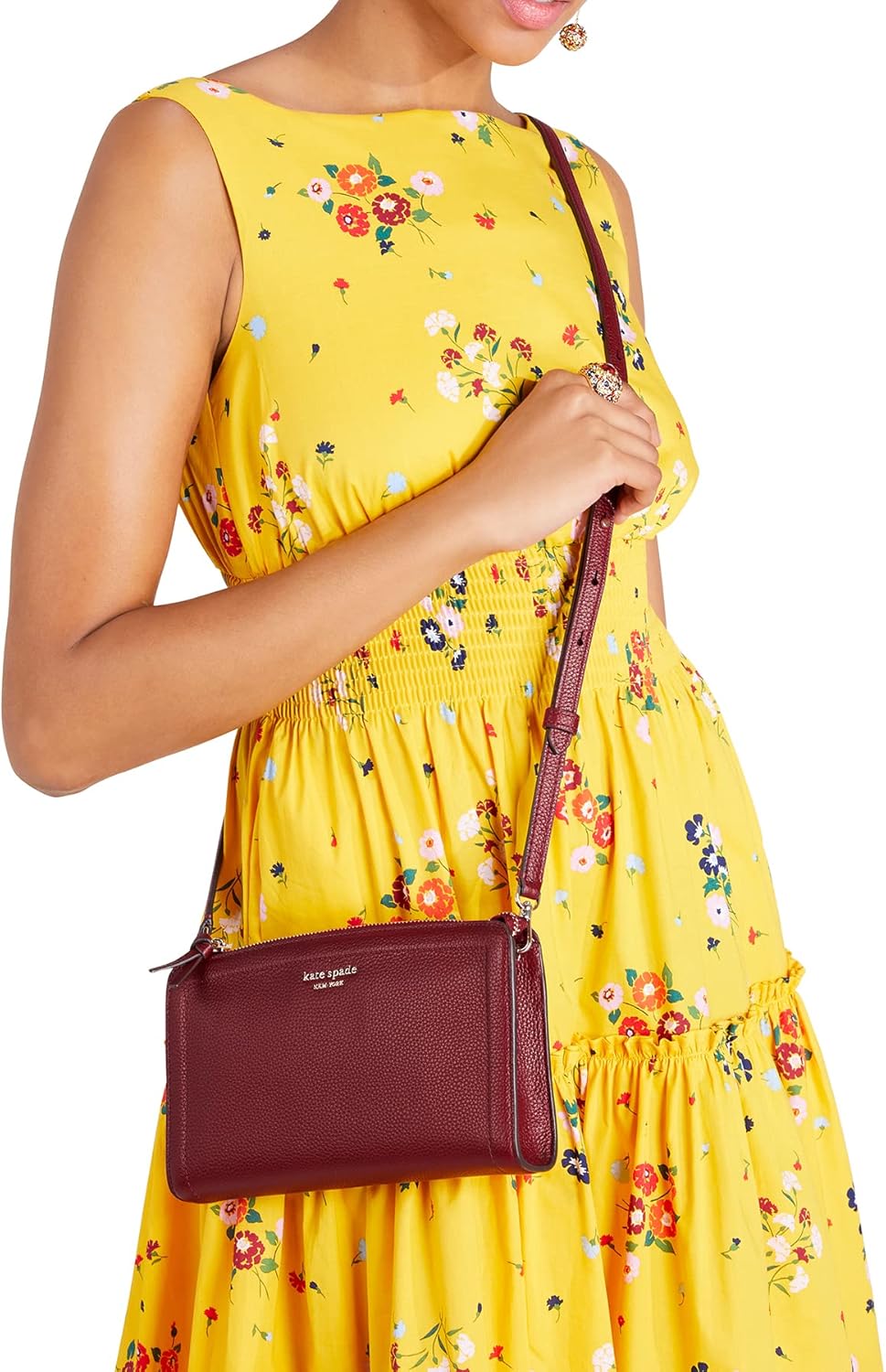 Kate Spade New York Knott Pebbled Leather Small Crossbody Autumnal Red One Size