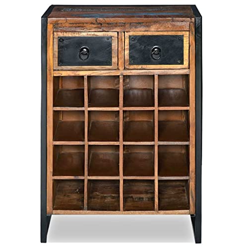 Wine Rack for 16 Bottles Solid , Wood,This bar cabinet is made of , wood, which is solid, durable and beautiful, and has the characteristics of different woods like teak, mango wood, acacia, etc. Ever