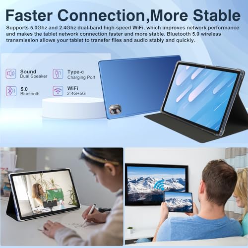 Tablet 12 Inch Android 13 Tablet 2K Screens,16GB RAM 128GB ROM (TF 1TB),2000 * 1200 Pixels/13+5MP/8000mAh/Bluetooth5.0,Octa-Core 2.0GHz 5GWiFi Tablets with Keyboard Mouse - Coffee