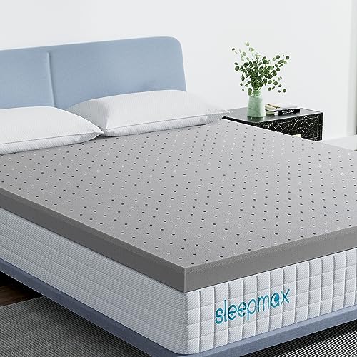 Sleepmax Extra Firm Mattress Topper King Size 2 Inch - Firm Memory Foam Mattress Topper for Pain Relief - Ventilated High Density Foam Bed Topper - No Odor, CertiPUR-US Certified