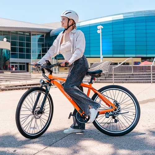 Jasion EB5 Electric Bike for Adults with Peak 500W Brushless Motor, 40Miles 20MPH Commuting Electric Mountain Bike with 360Wh Removable Battery, 7-Speed, 26" Tires and Front Fork Suspension