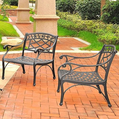 Crosley Furniture Sedona 2-Piece Solid-Cast Aluminum Outdoor Conversation Set with 2 Club Chairs - Black
