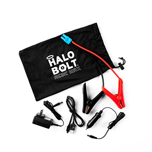 Halo Bolt ACDC Max 55500 mWh - Portable Phone Laptop Charger Car Jump Starter with Outlet, LCD Display, Flood Light and Car Charger