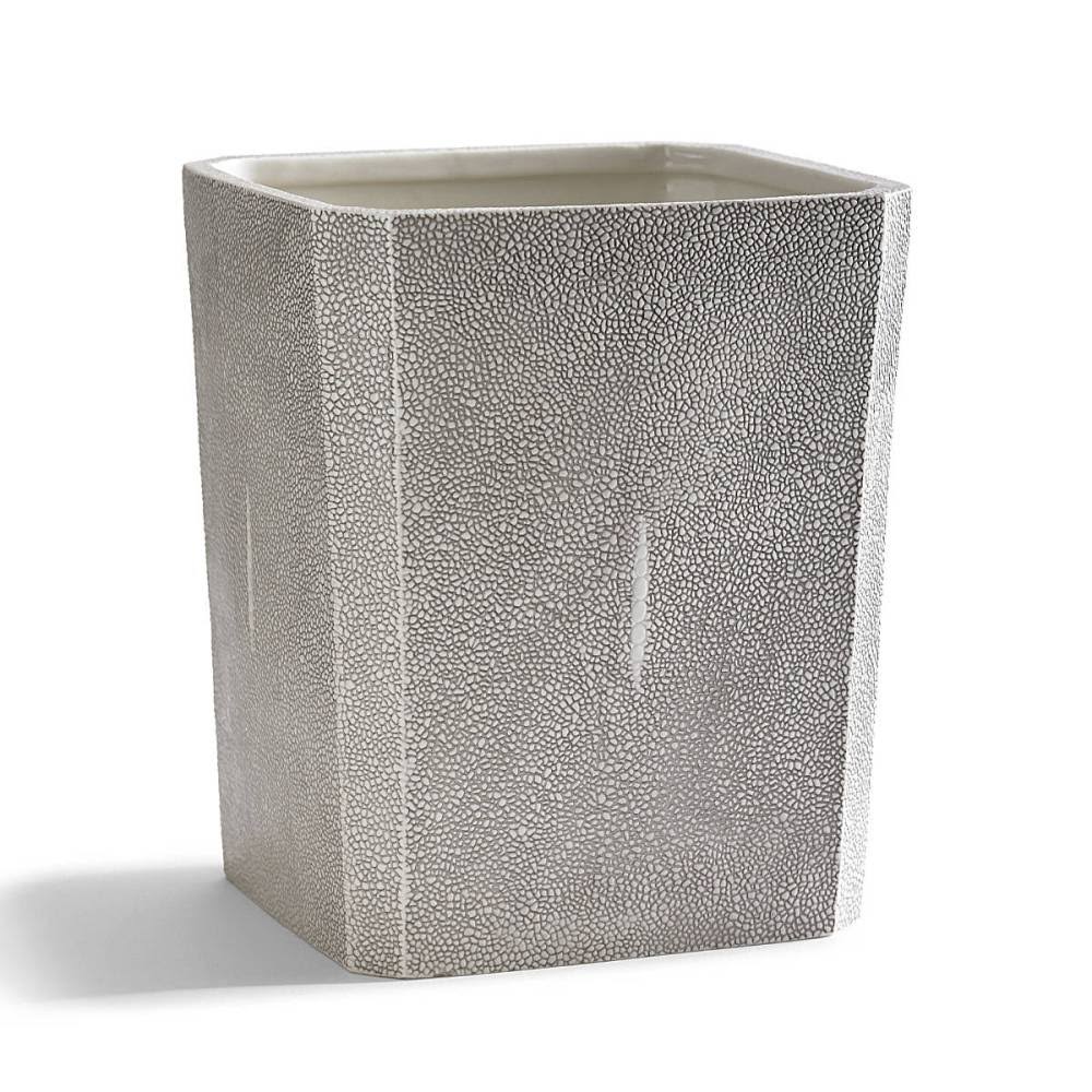 Kassatex Shagreen Waste Basket - Porcelain
