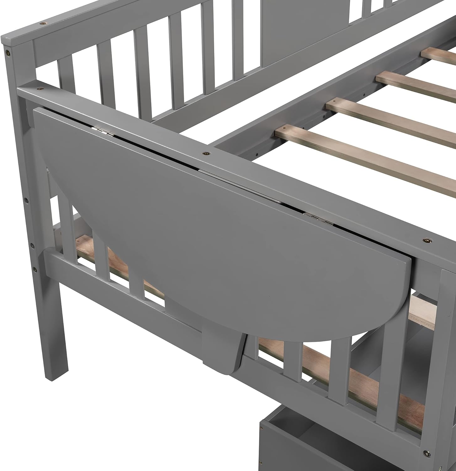 Twin Size Daybed Wood Bedframe with Two Drawers, Wooden Slats Support, Twin Sofa Bed for Living Room, Bedroom, Small Living Spaces