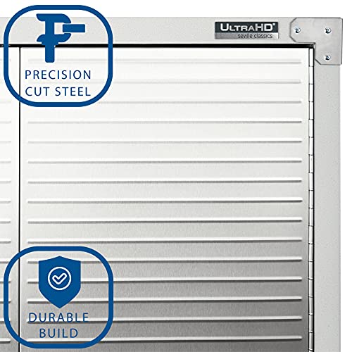 Seville Classics UltraHD Solid Steel Lockable Metal Storage Cabinet Locker Organizer, w/Adjustable Shelves for Garage, Warehouse, Office, Classroom, Granite, 48" W x 24" D x 72" H