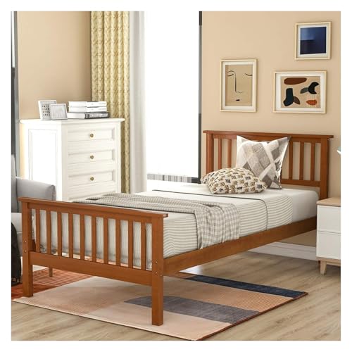 Twin Bed Frame Platform Twin Bed No Box Spring Required with Headboard and Footboard,bed frame