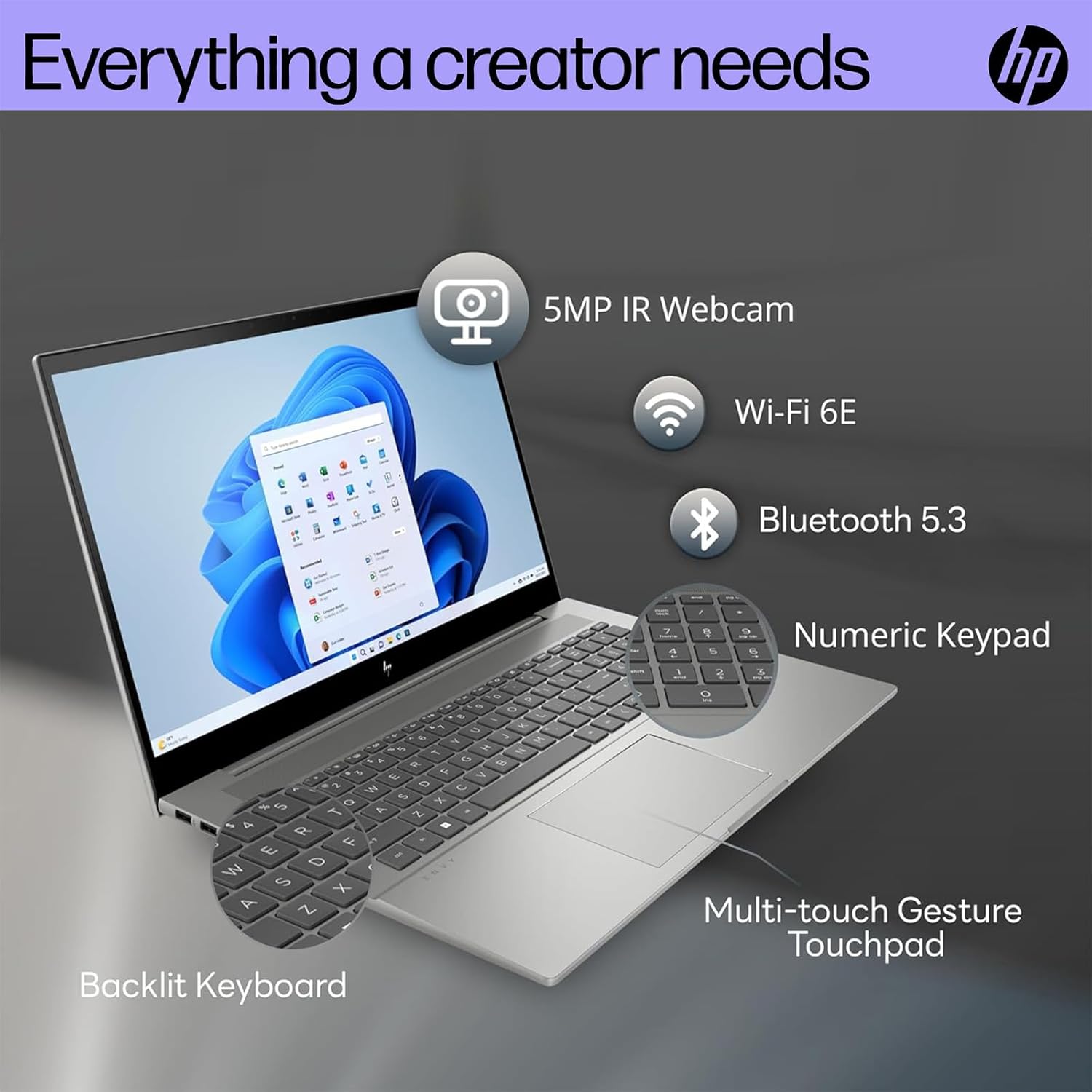 HP-ENVY 17.3-Touchscreen Laptop-13th Gen - i7-1355U - RTX 3050 - Backlit Keyboard - Windows11 - Wi-Fi 6E - Thunderbolt4 - Microsoft 365 - Office Laptop 2023 (Windows 11, 64GB RAM |2TB PCIe SSD)