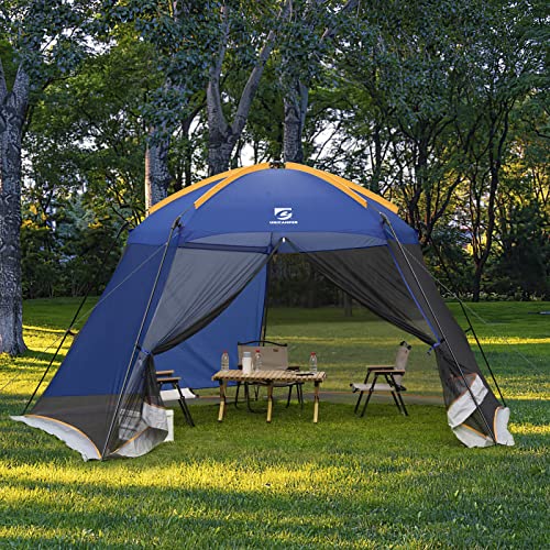 Screen House Mesh Mosquito Tent UPF 50+ Canopy Shelter Shade Easy Setup & Waterproof with Sidewall for Patios Outdoor Camping Activities(Khaki) (Khaki, 13.5x13 ft)