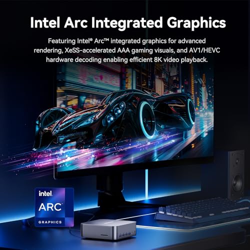 GEEKOM GT1 Mega AI Mini PC, with Intel 14th Gen Ultra 9 185H (Up to 5.1 GHz), 32GB DDR5 2TB M.2 NVMe SSD, Mini Desktop Computers Windows 11 Pro, 2.5G Dual LAN/WiFi 7/BT 5.4/USB4.0/8K/3 Years Warranty