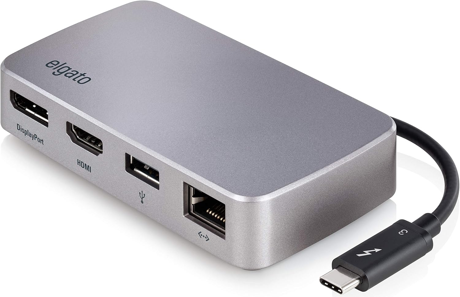 Elgato Thunderbolt 3 Mini Dock - with Built-In Thunderbolt Cable, 40 GB/s, Dual 4K Support, USB 3.1 Gen 1, Gigabit Ethernet