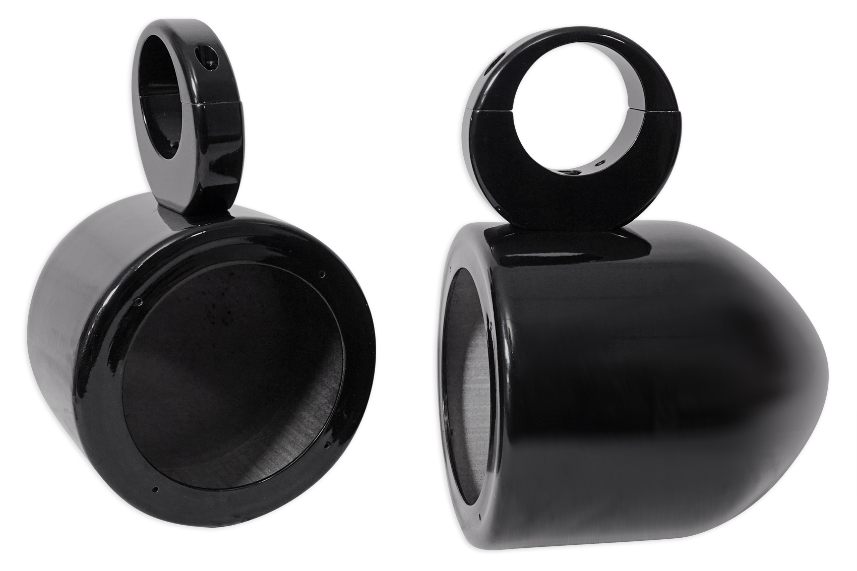 (2) Rockville 5.25" 360° Swivel Black Aluminum Surface Mount Boat Speakers