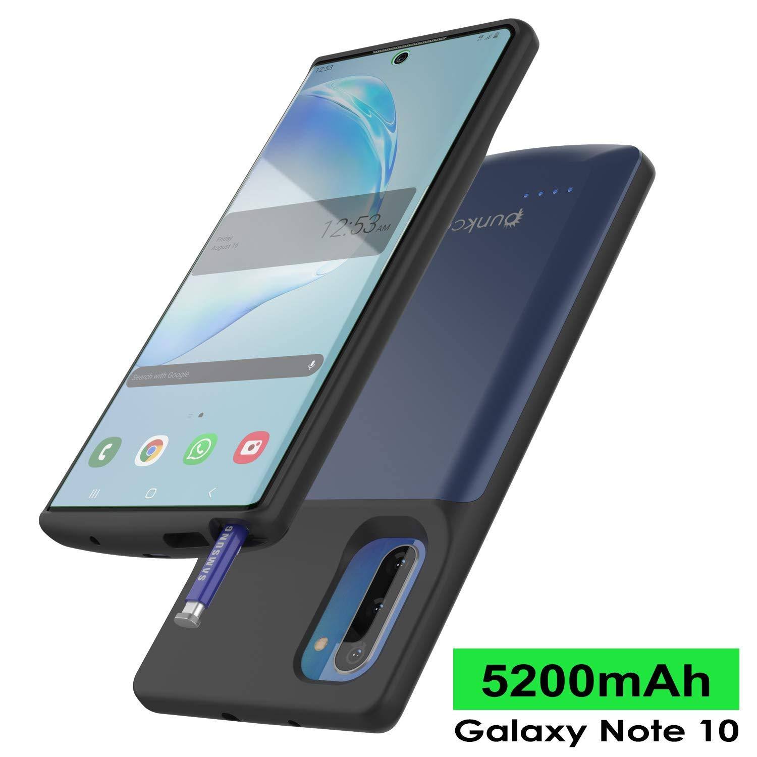 Punkcase PunkJuice Galaxy Note 10 Battery Case, 5200mAh Fast Charging Extended Power Bank w/Screen Protector | IntelSwitch | Sli