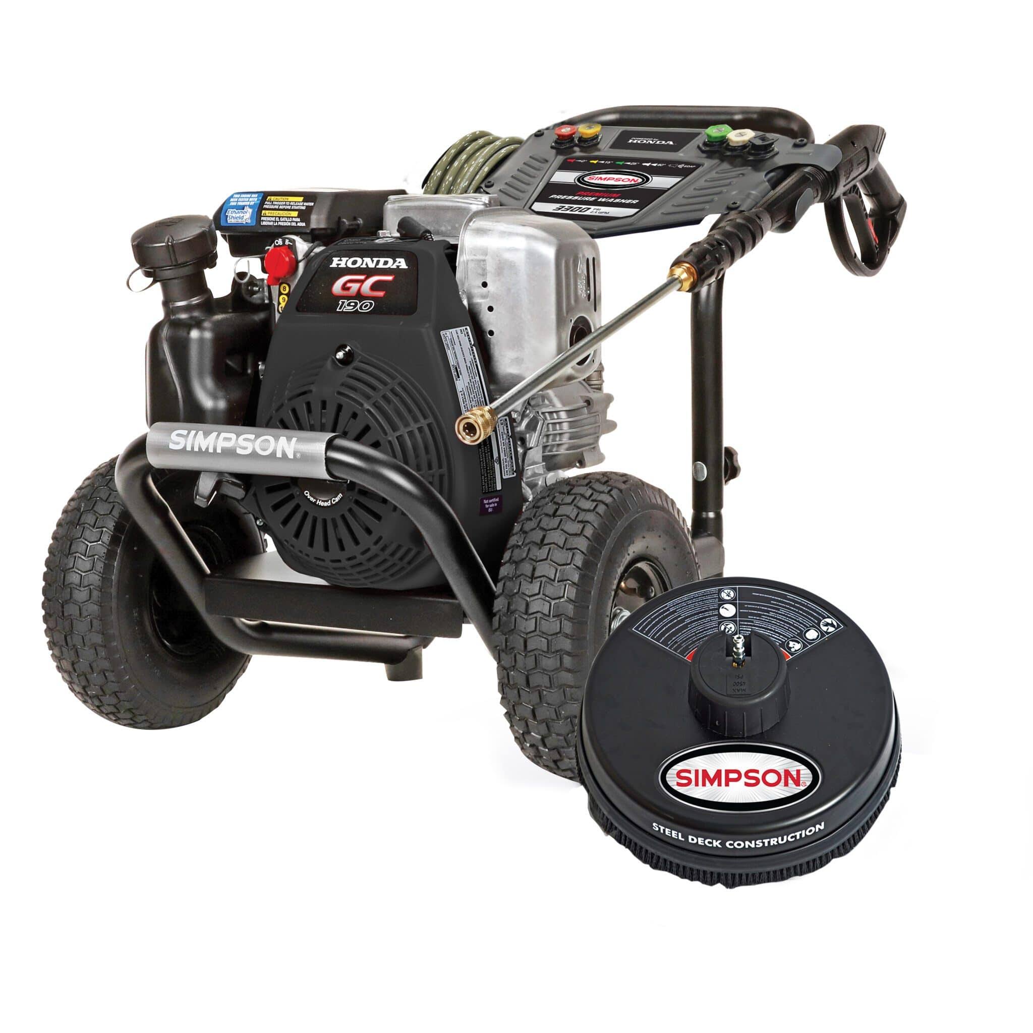 Simpson MegaShot 3300 PSI at 2.4 GPM GAS Honda GC190 Cold Water Premium Residential Pressure Washer MS61033-S