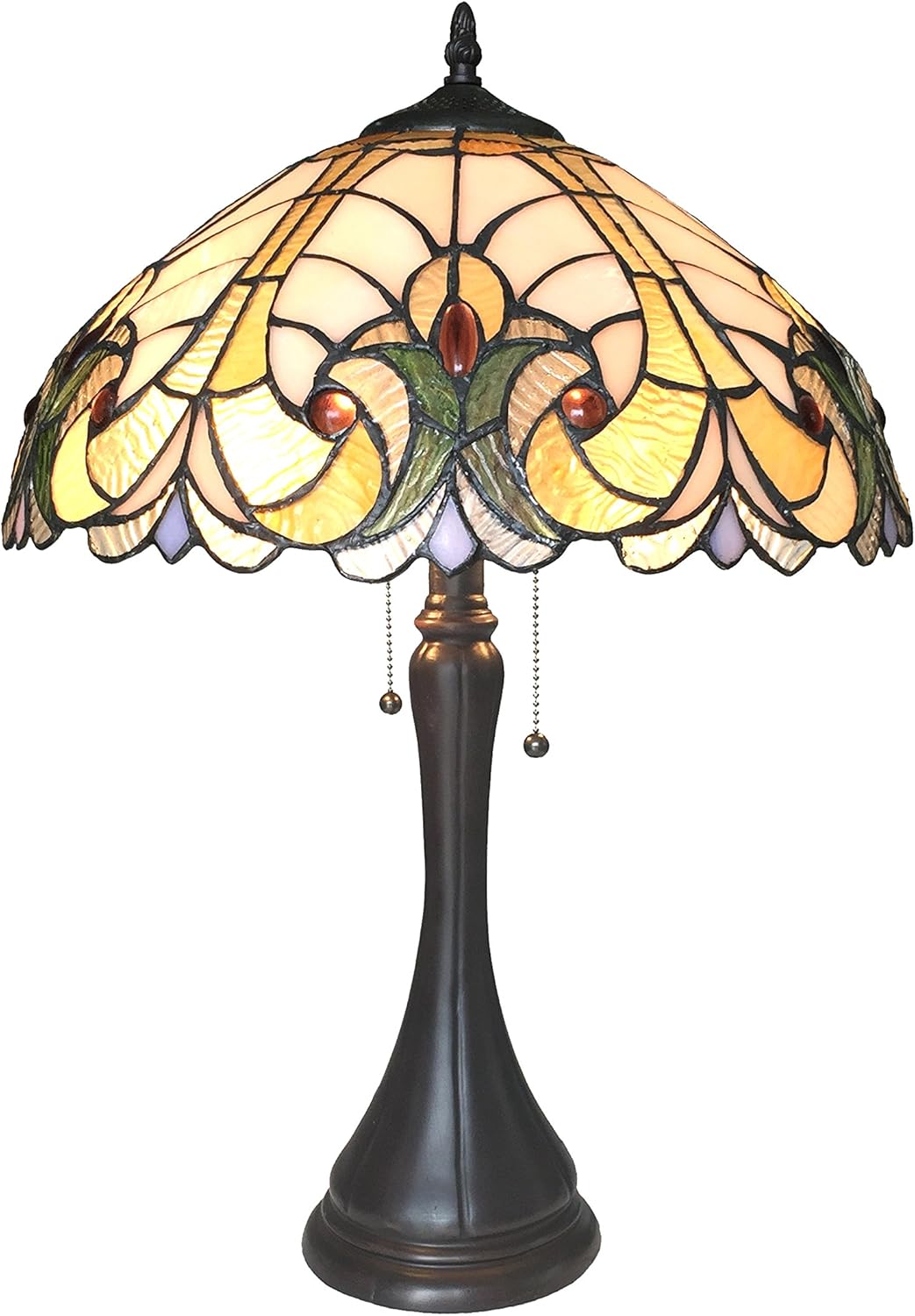Tiffany-Style 2 Light Victorian Table Lamp 16" Shade
