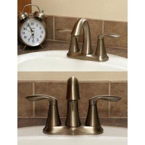 Moen Eva Oil-Rubbed Bronze Two-Handle Centerset Lavatory Faucet with Drain Assembly, Sink Faucet Bathroom 3-Hole for Standard 4-inch Countertop Setup, 6410ORB