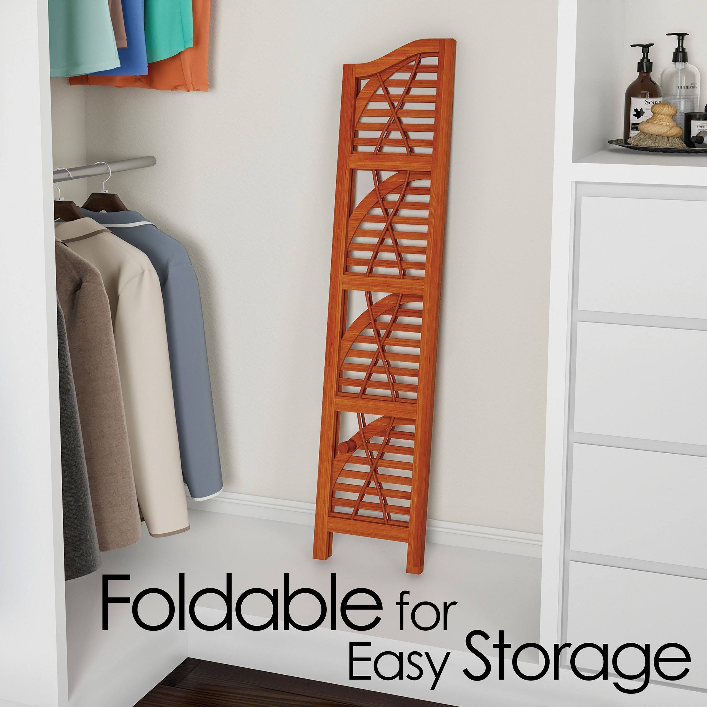 Lavish Home 4-Tier Folding Corner Bookcase