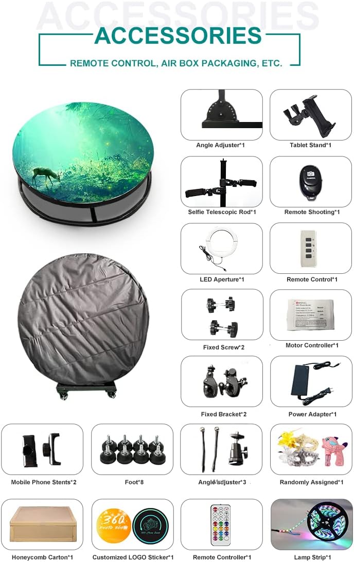 Upgrade 360 Photo Booth Machine for Parties, 360 Photo Booth for Parties,360 Camera Booth Automatic Slow Motion 360 Spin Photo Booth for Cheristmas Wedding (26.8”)