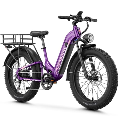 M1 Pro Electric Bike, 1800W Peak Motor Electric Bike for Adults, 48V 17.5Ah, 26'' x 4.0'' Fat Tire Electric Mountain Bike, Ebike with 85 Miles, 36MPH, 7 Speed 110Nm and Dual Suspension