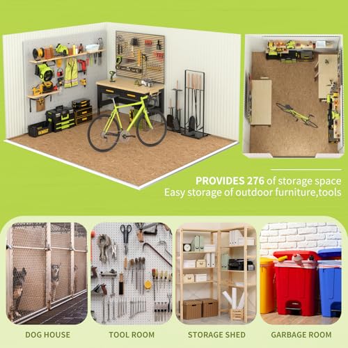 Metal Storage Shed,Outdoor Storage Building 10x12,Large Backyard Sheds with Lockable Doors,Waterproof Outside Storage Shed