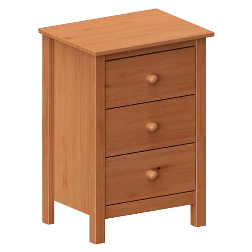 Nightstand Tall 3 Drawer Solid Wood Unfinished - Maximize space elegantly with This timeless tall bedroom side table