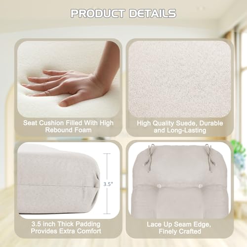 5PCS Glider Rocker Replacement Cushions Thicken Soft Suede Rocking Chair Cushion Set with Ottoman Cover for Indoor Nursery Glider Rocking Chair, Blue