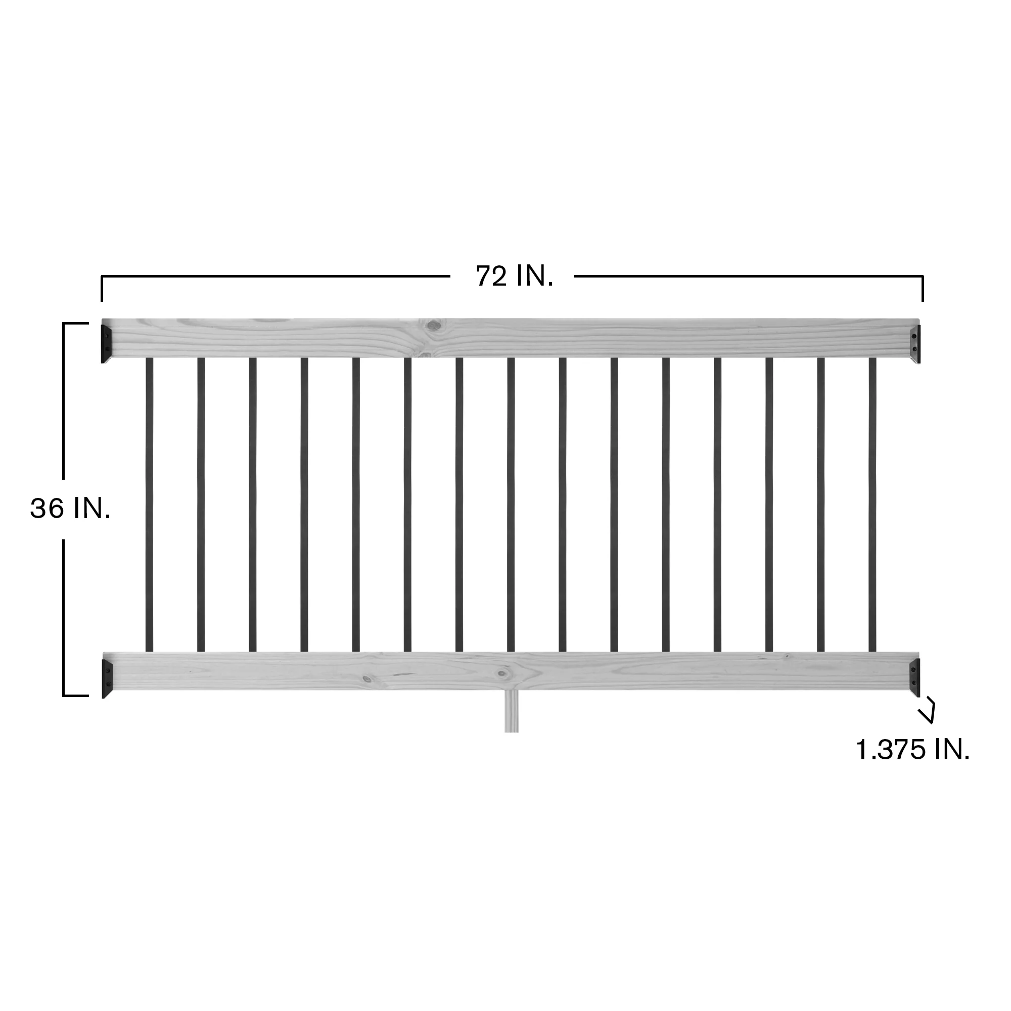 ProWood 6 ft. Pressure-Treated Wood Railing Kit with Square Aluminum Balusters