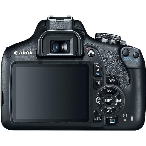 Canon EOS Rebel T7 DSLR Camera with 18-55mm Lens Bundled with 64GB Memory Card + Camera Bag + 58mm UV Filter + Microfiber Cleaning Cloth (5 Items)