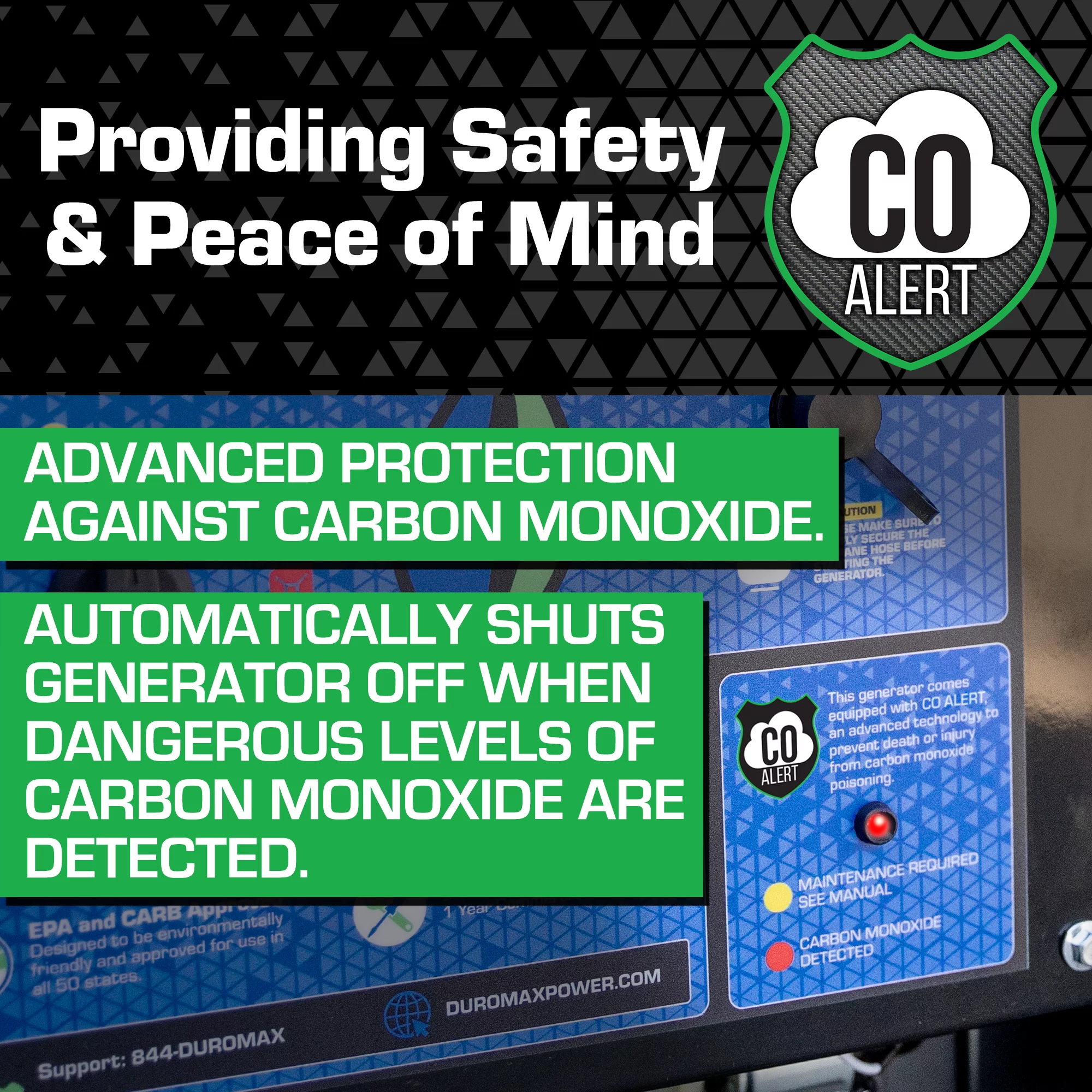 Duromax-XP12000HX DuroMax Generator Dual Fuel Gas Propane Portable with CO Alert 12,000 Watt