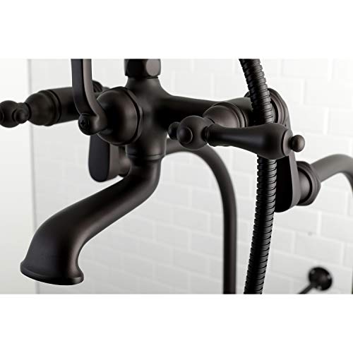 Kingston Brass CCK104T1 Vintage Tub Filler Combo with Lever Handle and Supply Lines, Polished Chrome
