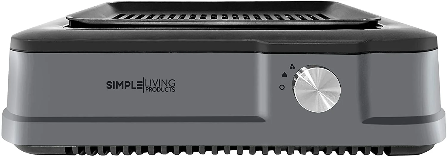 Simple Living Infrared Electric Indoor Smokeless Grill  Non Stick Ceramic 8x14" Grilling Surface  Consistent 446?F Temperature  BBQ Char Grilled Results with Virtually ZERO SMOKE