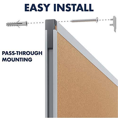 Mead Cork Bulletin Board 96 x 48 Silver Aluminum Frame
