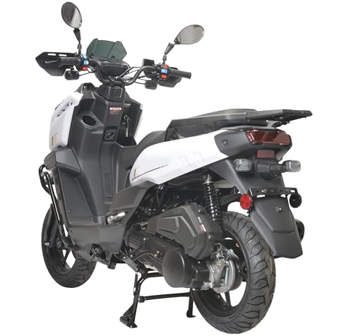 HHH motorcycle 150cc Scooter Tank 150 Scooter Moped Gas 150cc Motorcycle Fully Automatic Adult Street Bike Cvt transmission and 12 inch Aluminum Wheels ( White color )