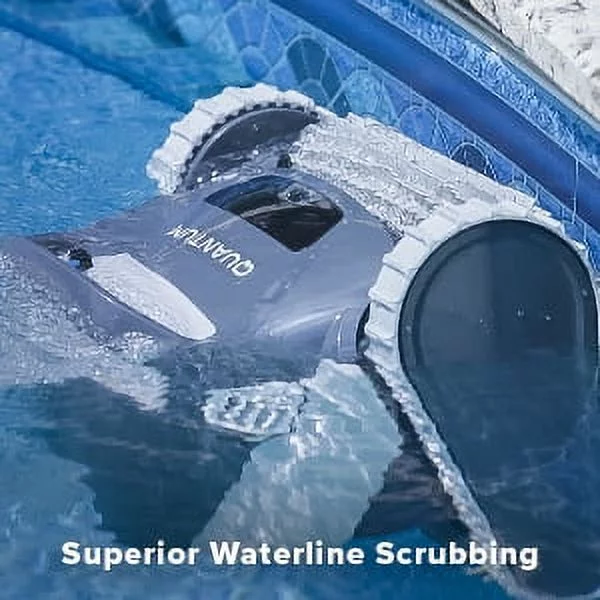 DOLPHIN Quantum Automatic Robotic Pool Cleaner with Extra-Large Filter Basket and Intense Waterline Scrubbing Power, Ideal for In-ground Swimming Pools up to 50 Feet