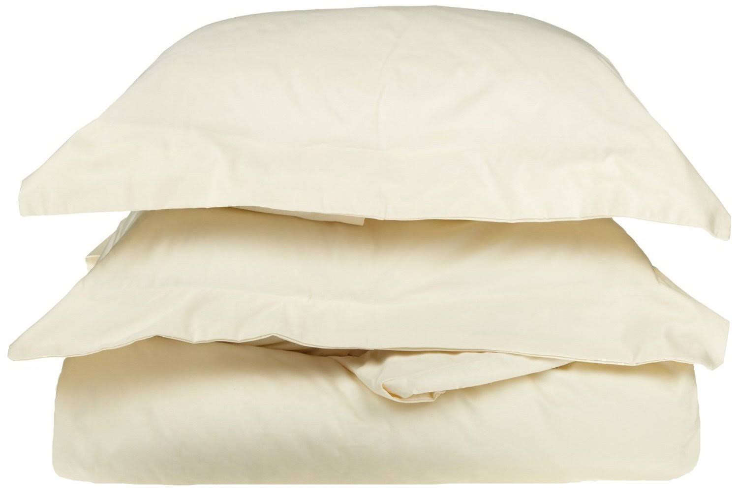 Superior 300 Thread Count Cotton Solid Duvet Cover Set Gold Other King/California King