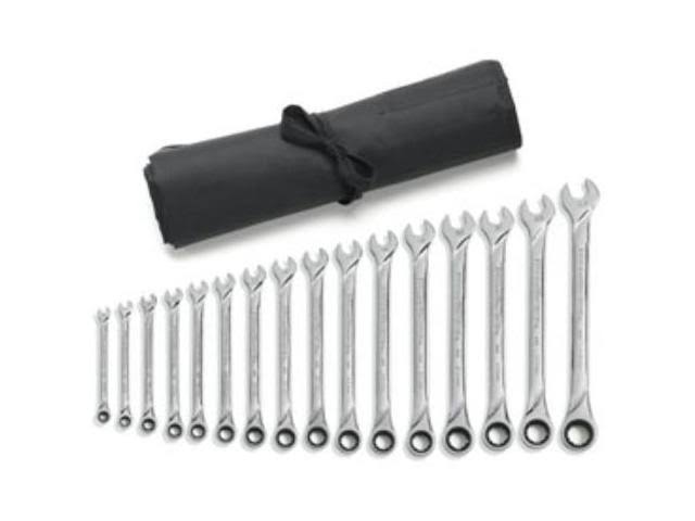 GearWrench 85099 16 Piece Metric XL Ratcheting Combination Wrench Set