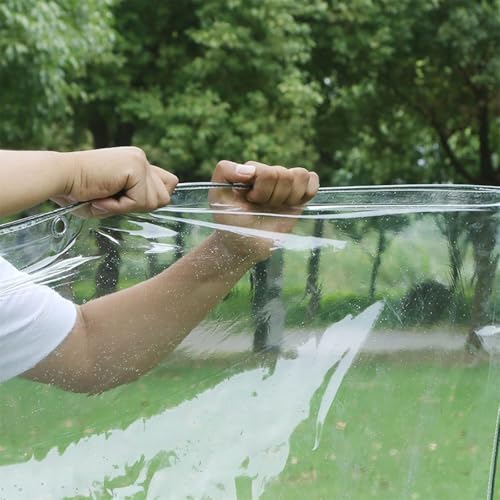 Clear Waterproof Tarpaulin with Grommets, Weatherproof Partition Curtains,0.35mm Foldable Protective Tarpaulin for Greenhouse Garden Pergola Patio,3 * 4M,Clear