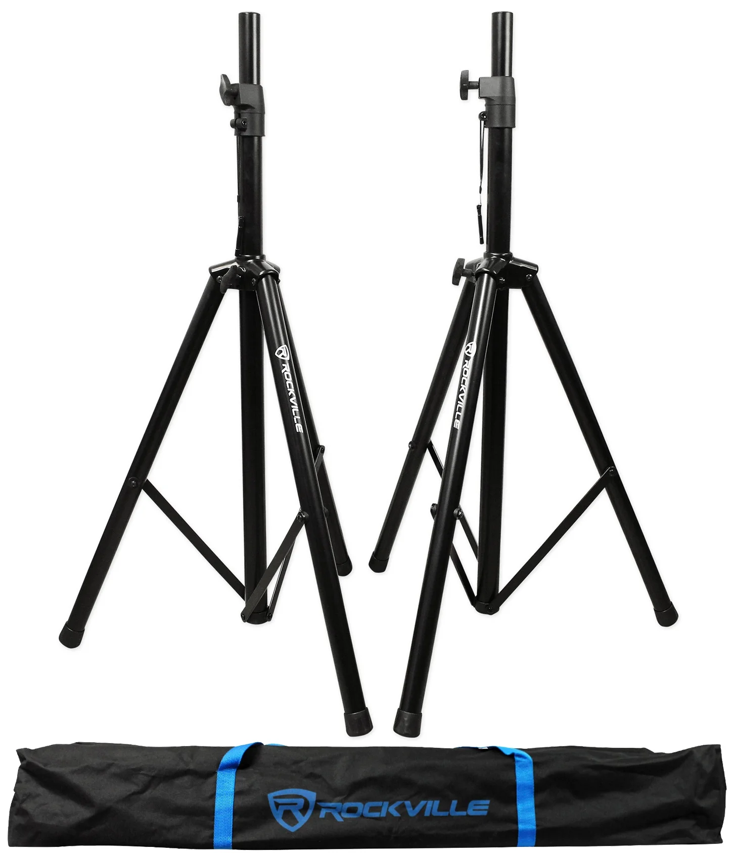 (2) Rockville RPG15 15" 2000w Active PA/DJ Speakers+Mixer+Mic+Stands+Cables+Bag