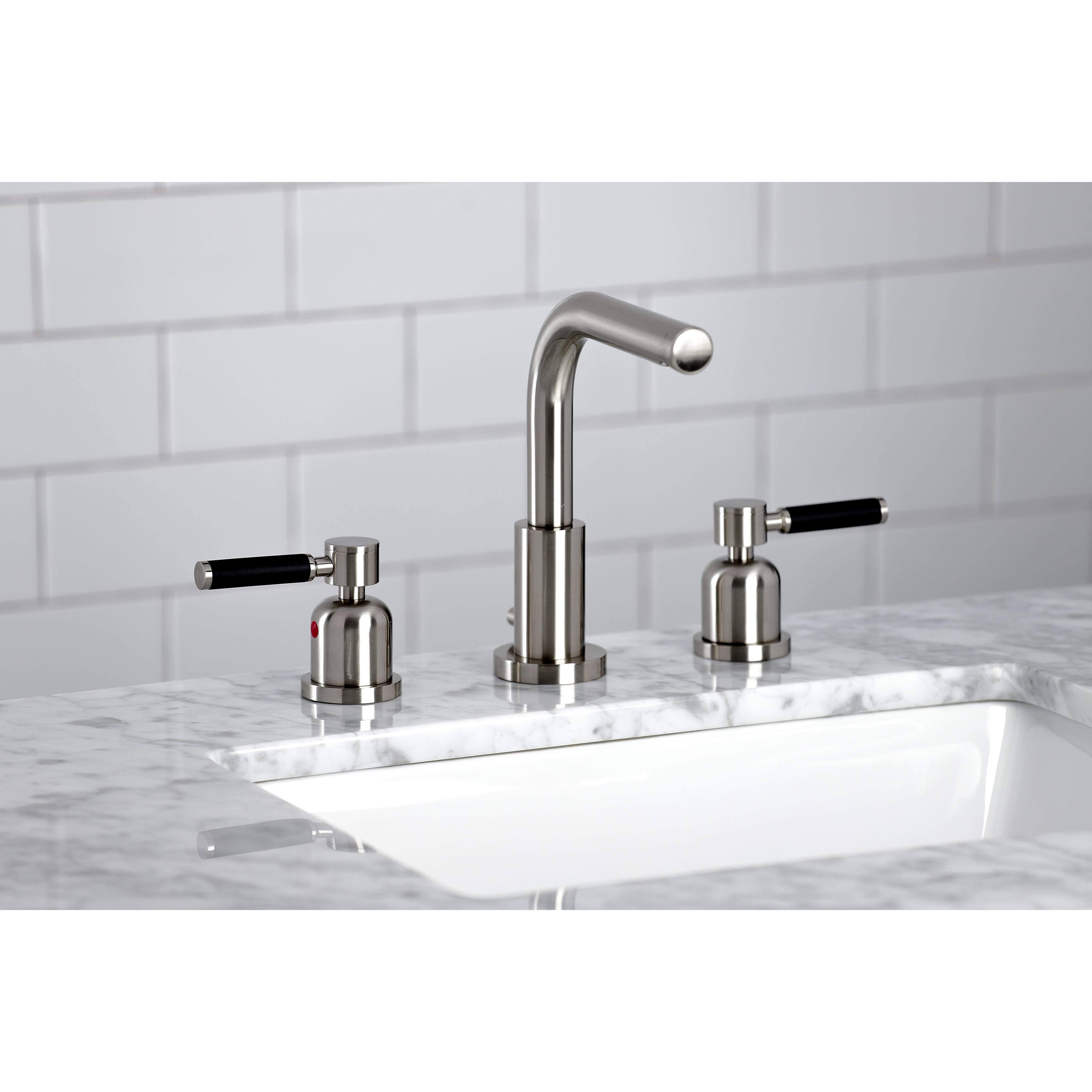 Kingston Brass FSC8958DKL 8x22 Widespread Bathroom Faucet, Brushed Nickel