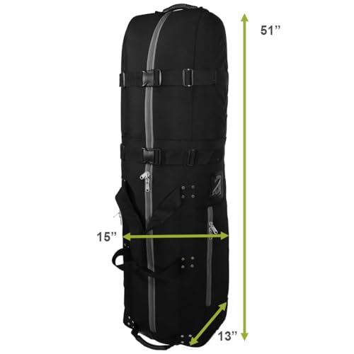 CaddyDaddy New First Class Premium Padded Golf Club Travel Cover with Wheels - Heavy Duty Golf Travel Bag for Airlines
