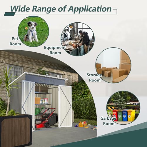6x4 Ft Outdoor Storage Shed, Heavy-Duty All-Weather Tool Shed with Lockable Doors, Durable Resin Construction for, Patio & Backyard Organization Black