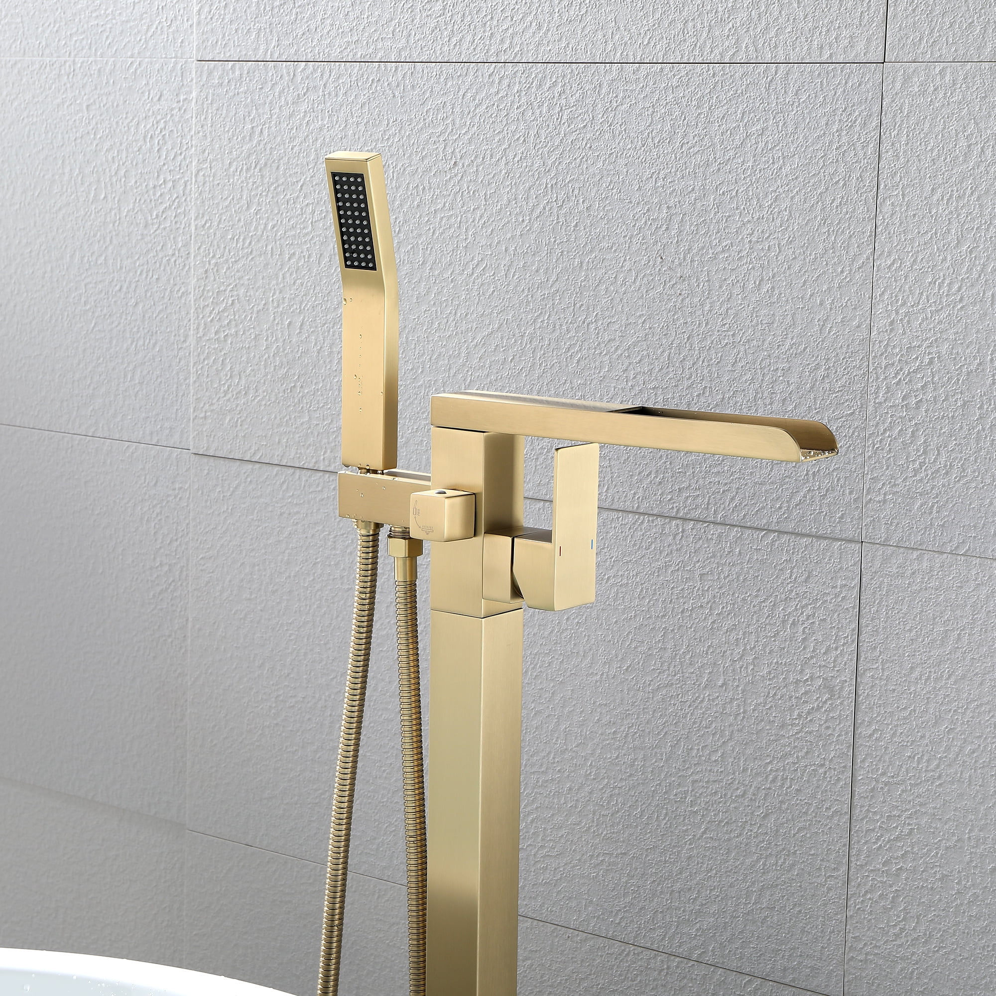 Matte Black Freestanding Tub Faucet with Handshower - 12.59 - Elegance and functionality for your bathroom!