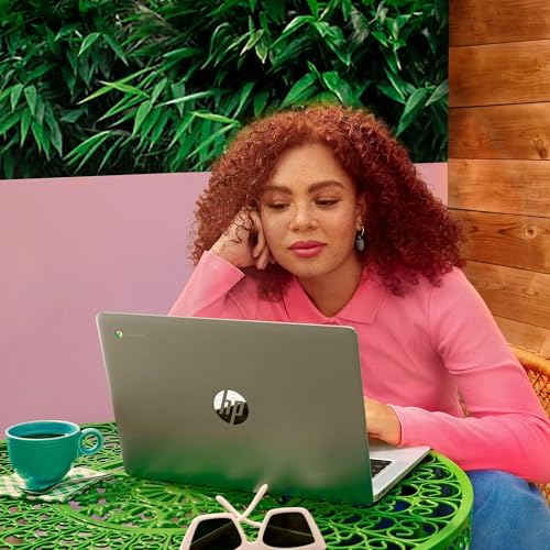 HP Chromebook 14 Laptop (14" HD, Intel 4-Core Celeron N4120, 4GB RAM, 64GB SSD, UHD Graphics 600) for Home & Student, Light Weight & 14-Hr Battery Life, Webcam, Wi-Fi, IST HUB, Chrome OS, Grey