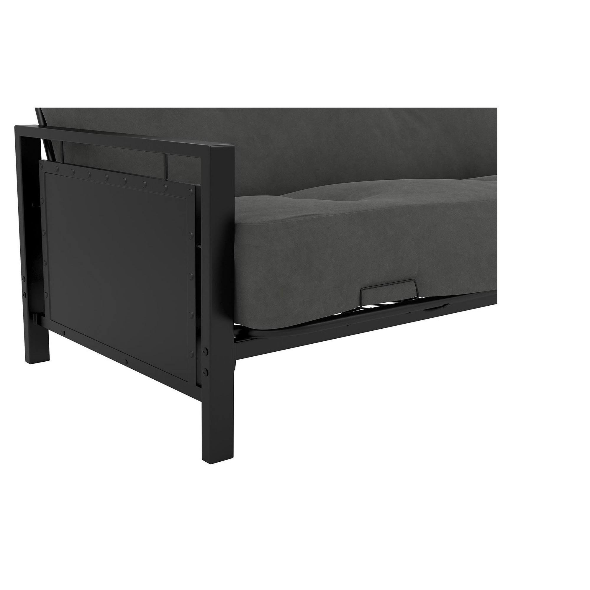 DHP Henley Metal Arm Futon Frame, Black Metal