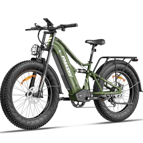 FREESKY 2000W Electric Bike with BAFANG Motor & 48V 30Ah Samsung Cells Battery, 35MPH Max Speed, 120 Miles Range, Full Suspension Mountain Ebike for Adult, 26" Fat Tires, Smart Keys, Hydraulic Brakes